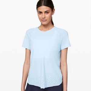 Lululemon Quick Pace Short Sleeve Blue Tshirt